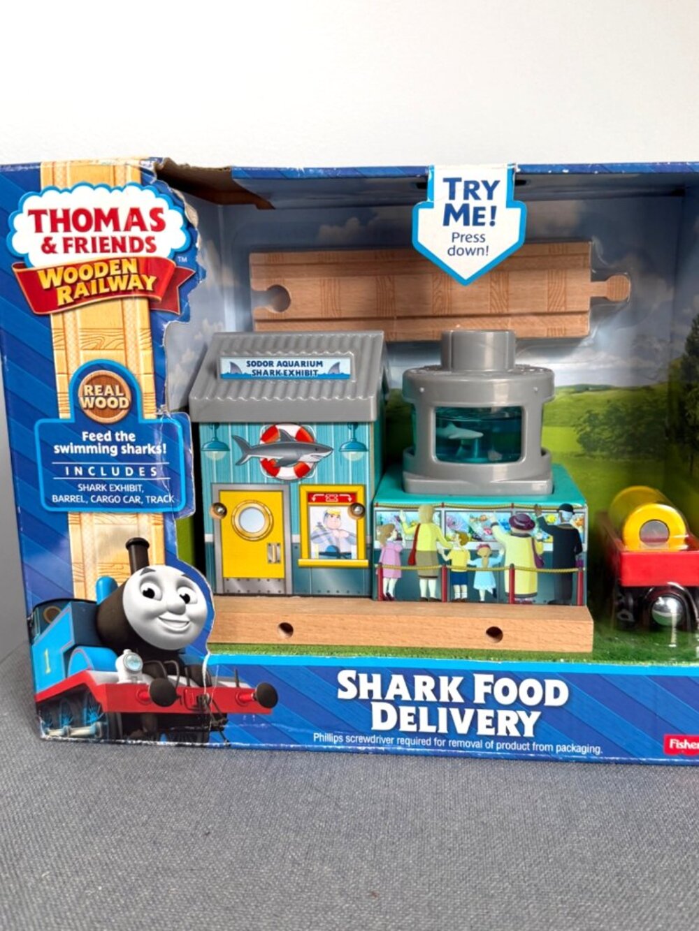Thomas & Friends Wooden Railway Shark Food Delivery Sodor Aquarium Shark Exhibit